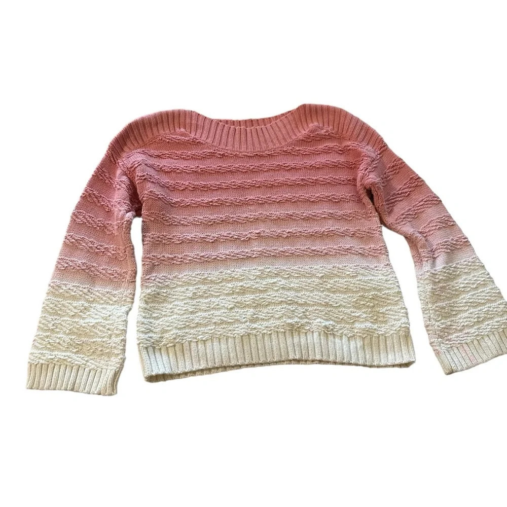 INC women's size medium ombré chunky knit sweater with bell sleeves